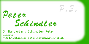 peter schindler business card